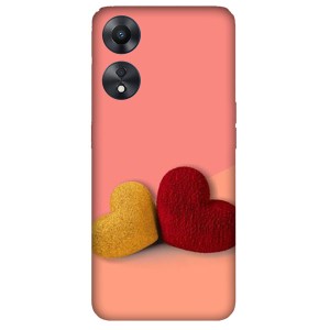 Red Yellow heart Shape Oppo A78 5G-278